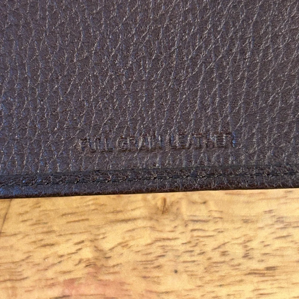 Stafford full grain leather bifold wallet removable pass case card